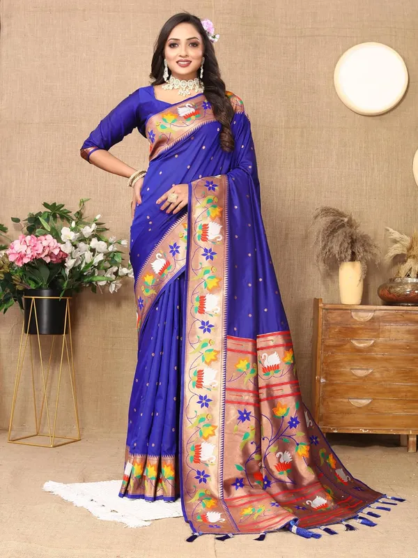 WoMensilk_Paithani_Saree_With_Blouse_Piece