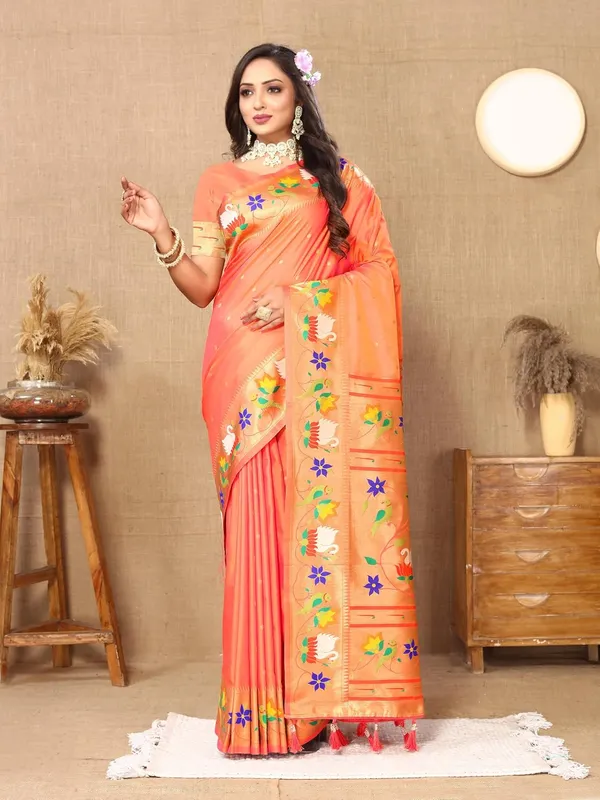 WoMensilk_Paithani_Saree_With_Blouse_Piece