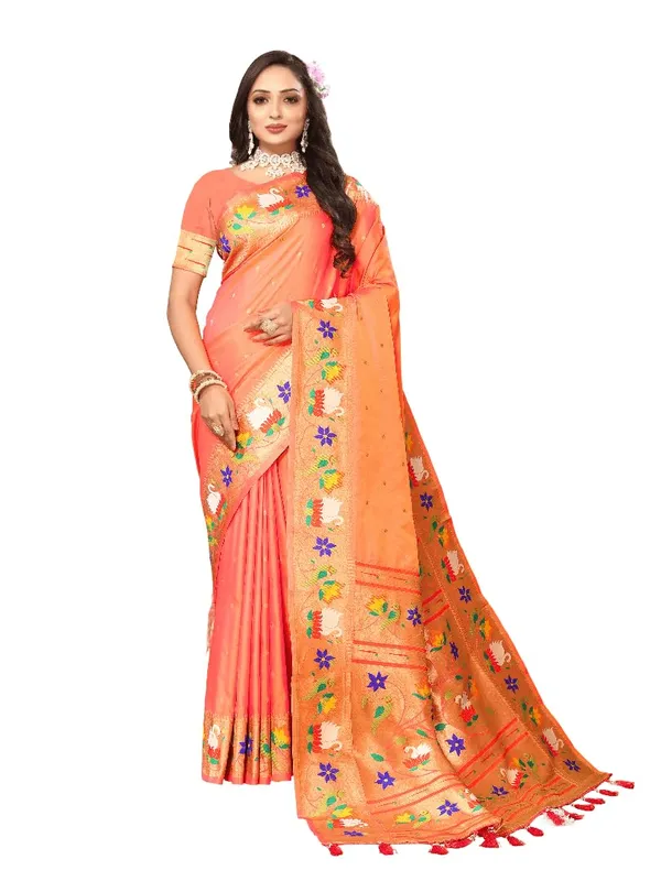 WoMensilk_Paithani_Saree_With_Blouse_Piece