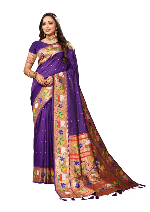 WoMensilk_Paithani_Saree_With_Blouse_Piece