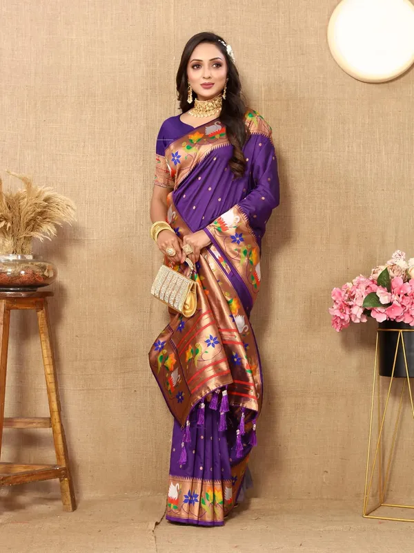 WoMensilk_Paithani_Saree_With_Blouse_Piece