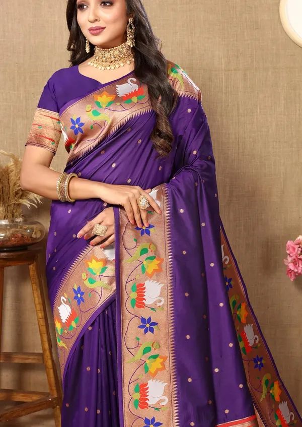 WoMensilk_Paithani_Saree_With_Blouse_Piece