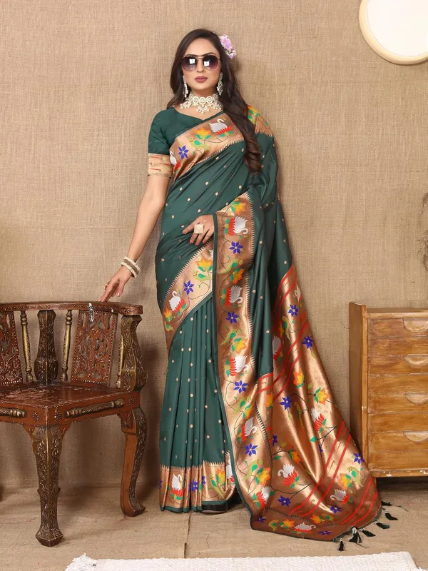 WoMensilk_Paithani_Saree_With_Blouse_Piece