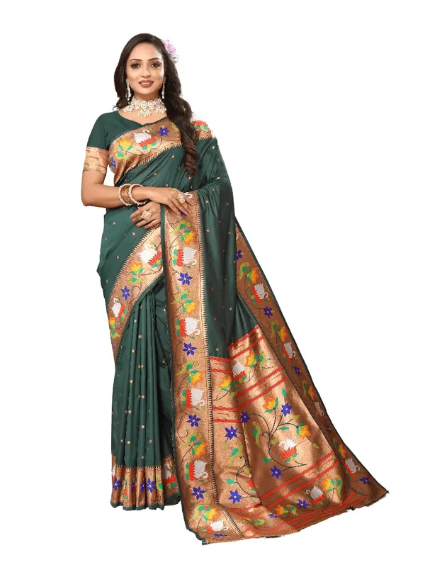 WoMensilk_Paithani_Saree_With_Blouse_Piece