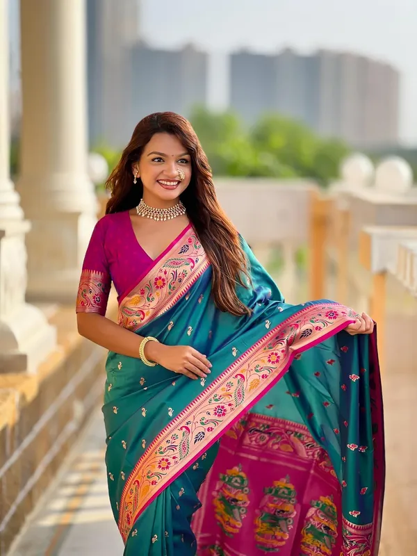 Women_Paithani_Soft_Silk_Saree_With_Unstitched_Blouse_Piece