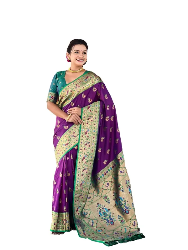 WoMensilk_Paithani_Saree_With_Unstitched_Blouse_Piece