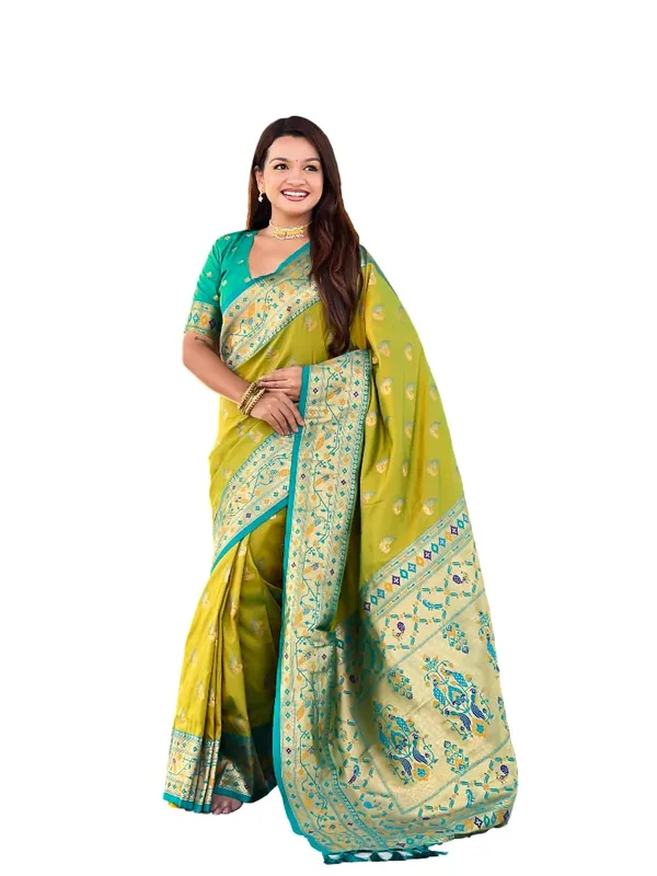WoMensilk_Paithani_Saree_With_Unstitched_Blouse_Piece