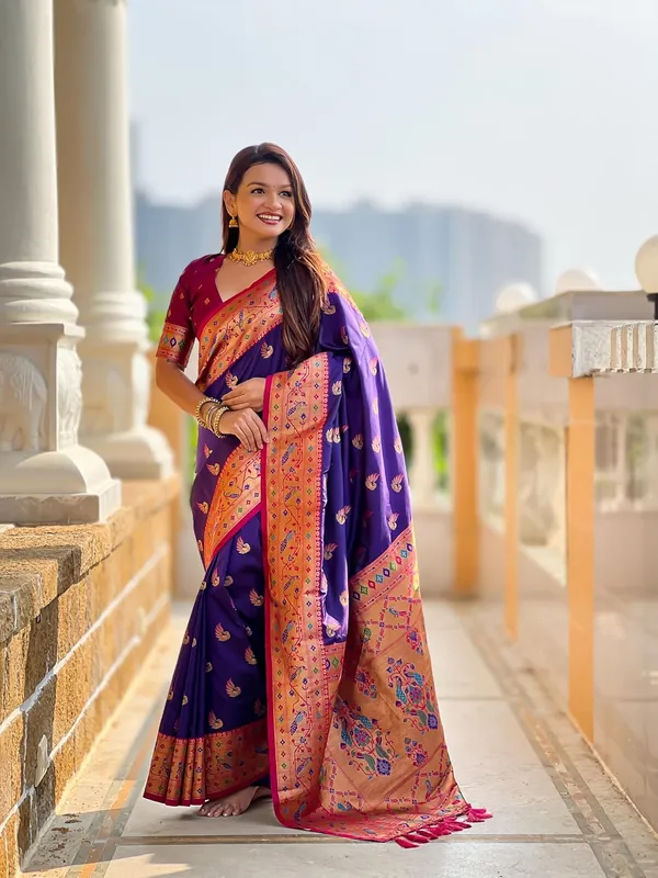 WoMensilk_Paithani_Saree_With_Blouse_Piece