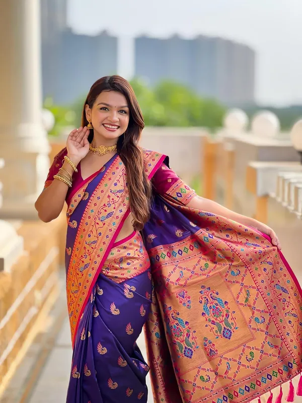 WoMensilk_Paithani_Saree_With_Blouse_Piece