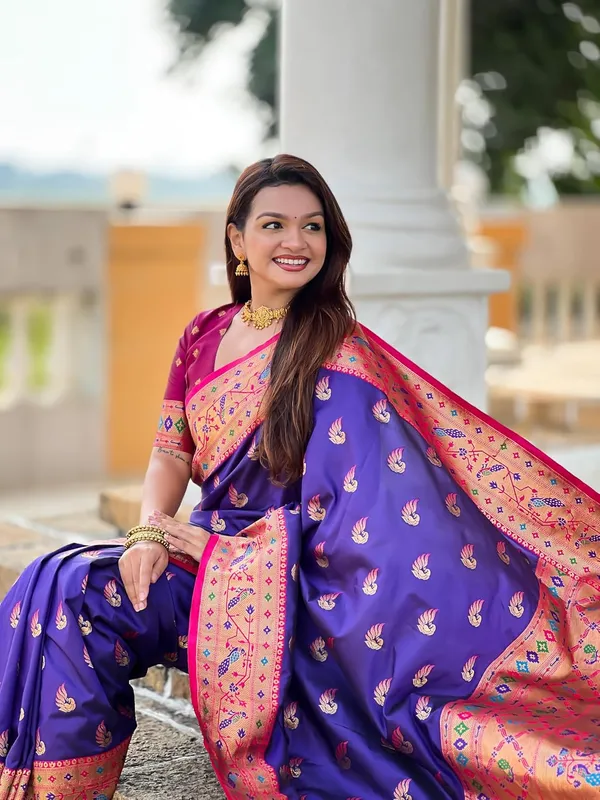 WoMensilk_Paithani_Saree_With_Blouse_Piece