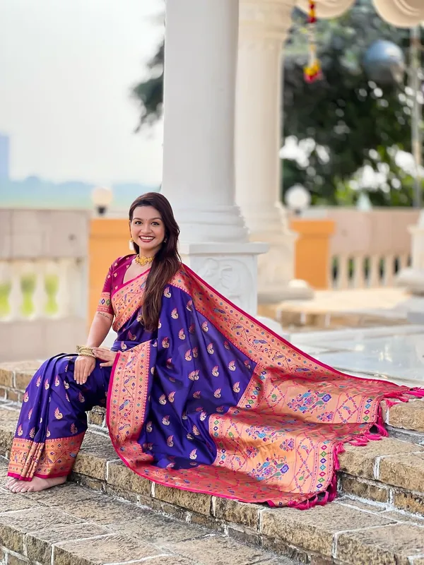 WoMensilk_Paithani_Saree_With_Blouse_Piece