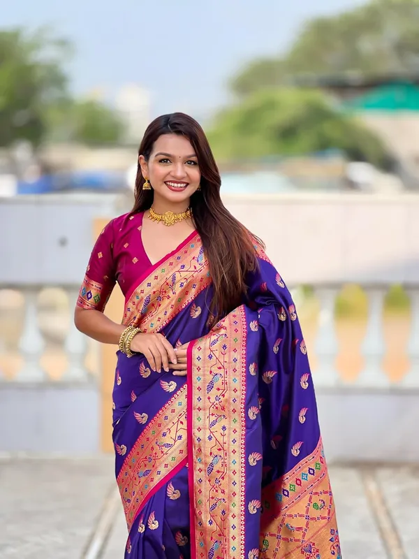 WoMensilk_Paithani_Saree_With_Blouse_Piece