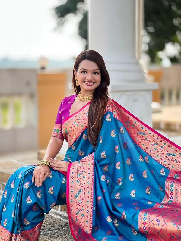 WoMensilk_Paithani_Saree_With_Unstitched_Blouse_Piece