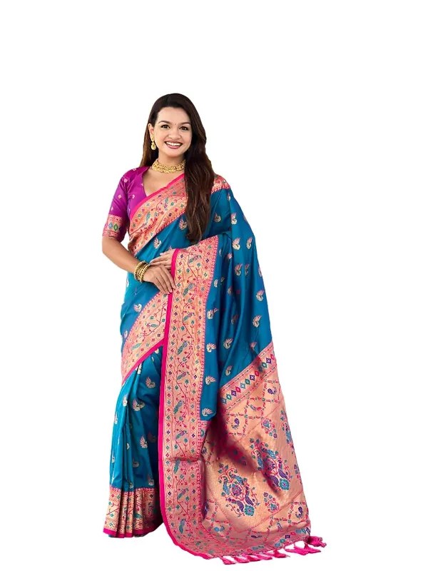 WoMensilk_Paithani_Saree_With_Unstitched_Blouse_Piece