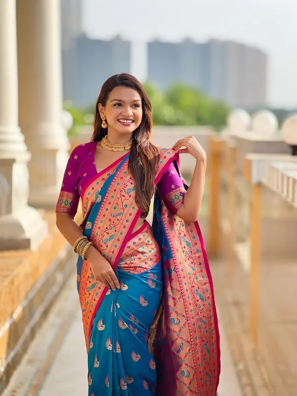 WoMensilk_Paithani_Saree_With_Unstitched_Blouse_Piece