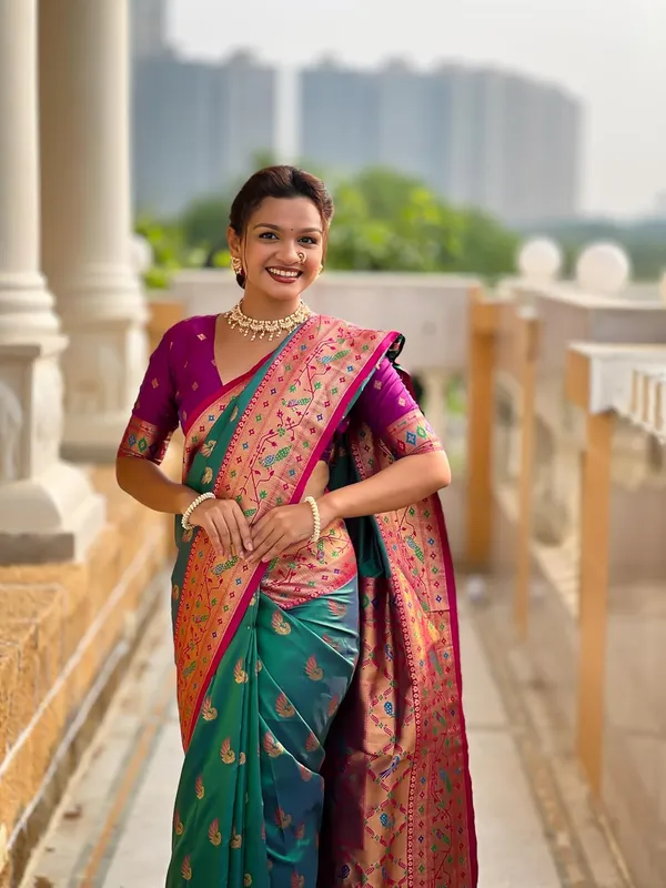 WoMensilk_Paithani_Saree_With_Blouse_Piece
