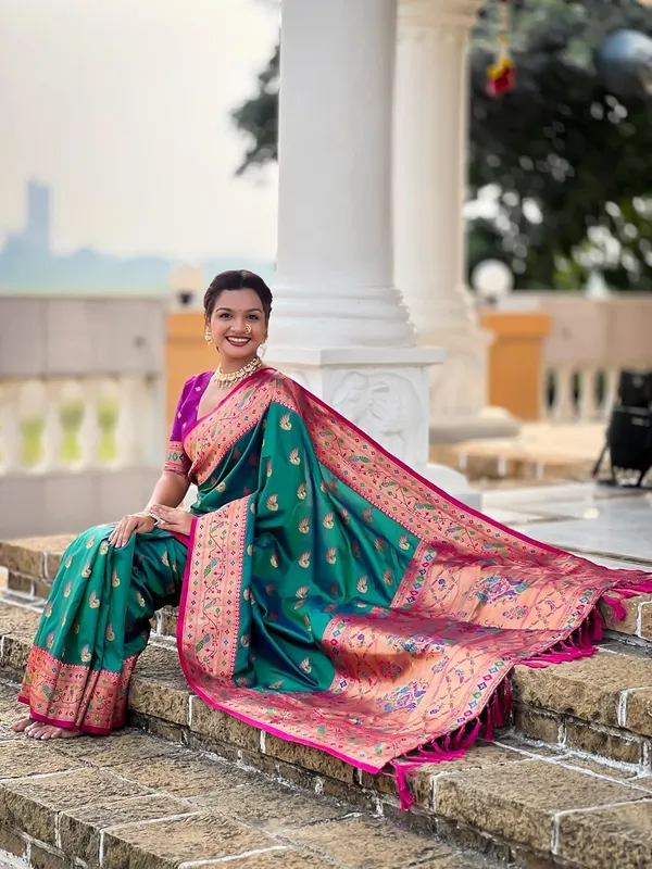 WoMensilk_Paithani_Saree_With_Blouse_Piece