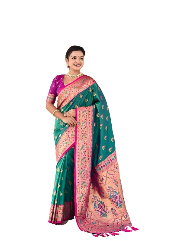 WoMensilk_Paithani_Saree_With_Blouse_Piece