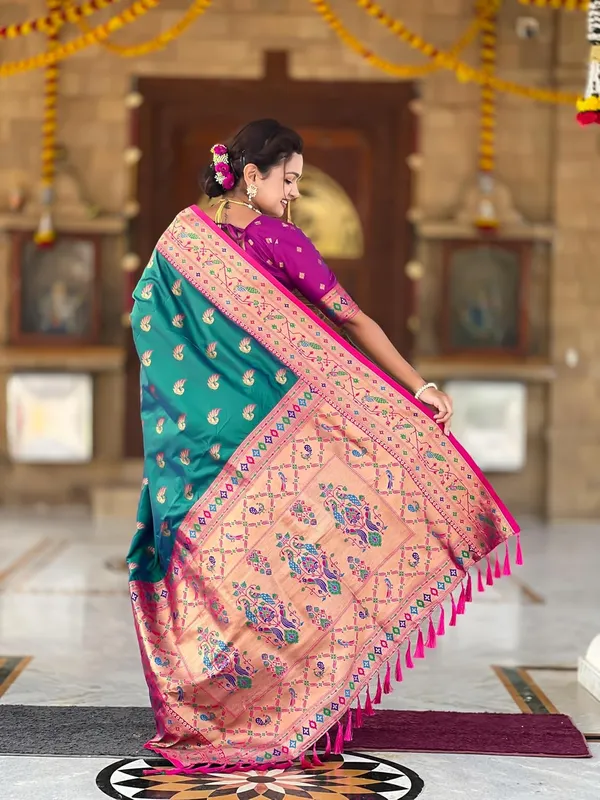 WoMensilk_Paithani_Saree_With_Blouse_Piece