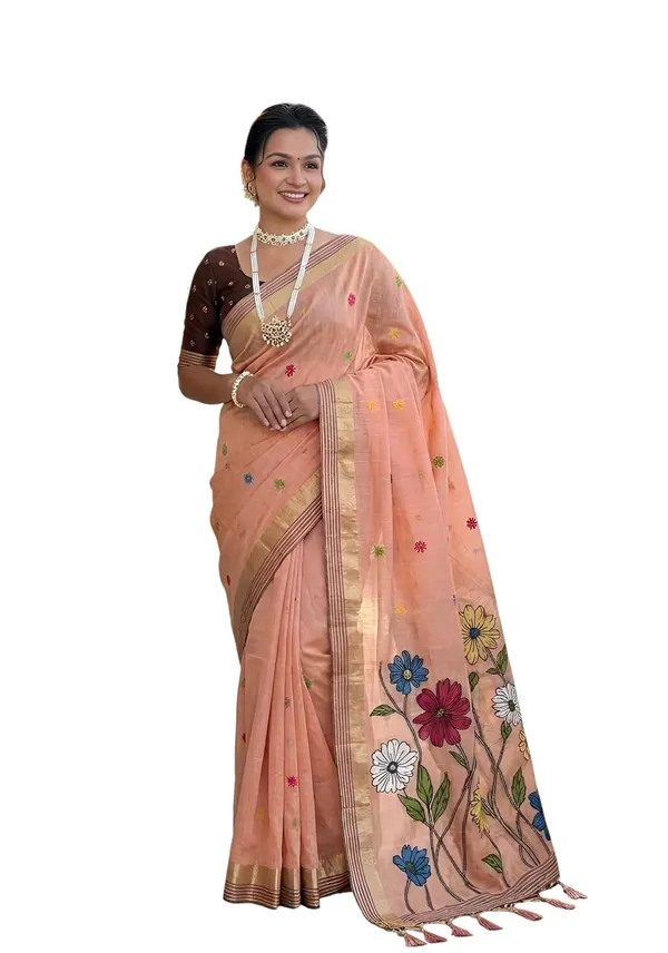 Women_Linen_Blend_Saree_With_Blouse_Piece