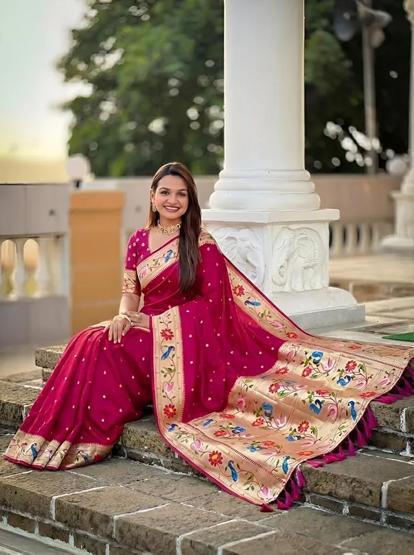 Paithani_Silk_Saree_With_Blouse_Piece