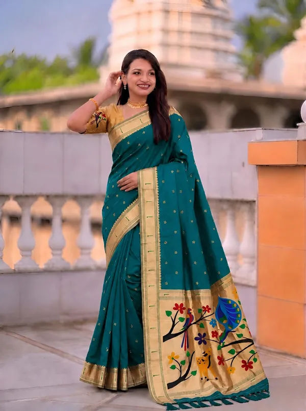 Paithani_Silk_Saree_With_Blouse_Piece