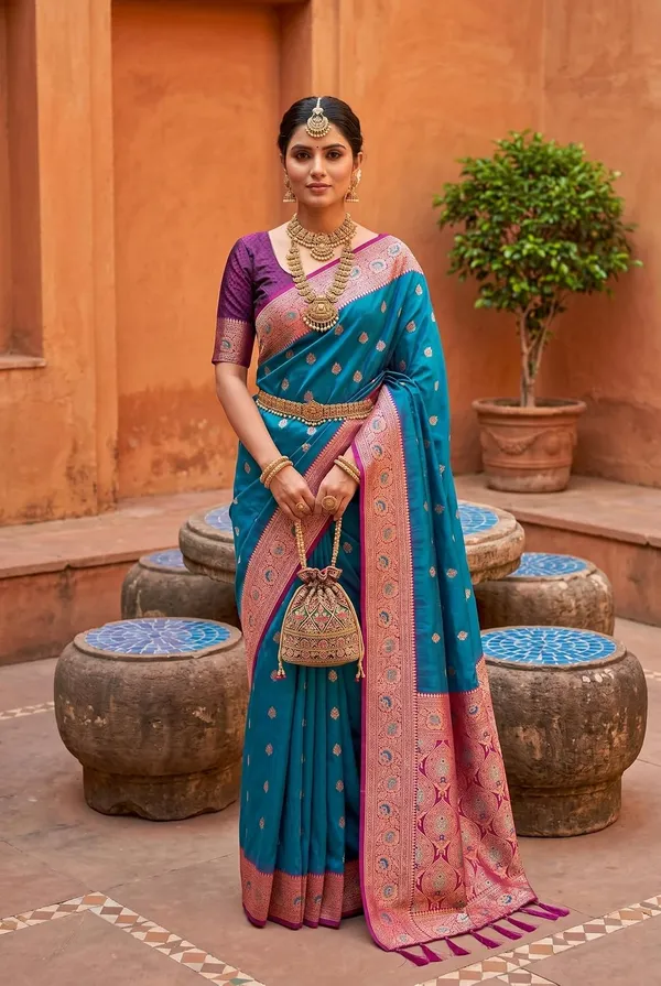 Silk_Saree_With_Zari_Weaving_And_Unstitched_Blouse_Piece