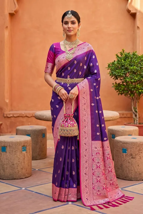 Silk_Saree_With_Zari_Weaving_And_Unstitched_Blouse_Piece