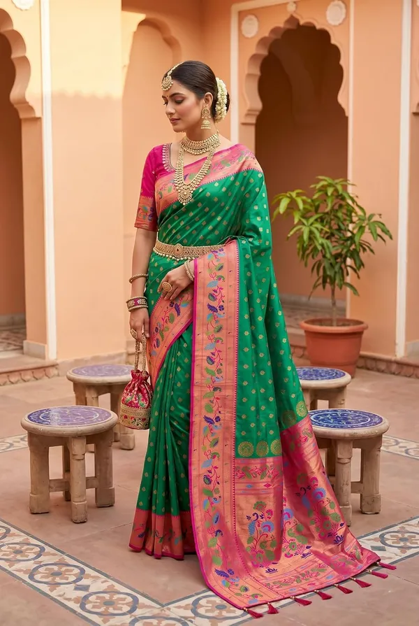 Paithani_Silk_Saree_With_Blouse_Piece