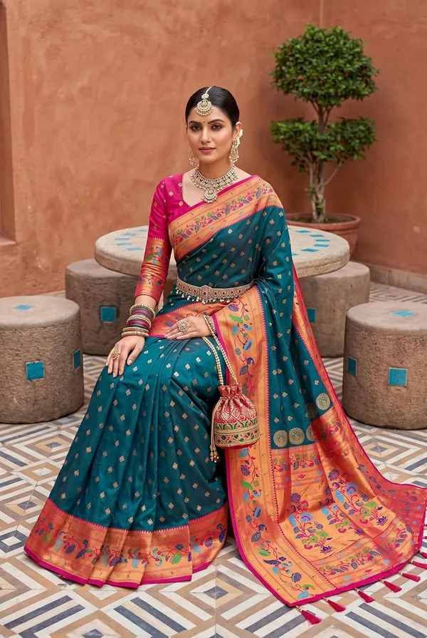 Paithani_Silk_Saree_With_Blouse_Piece
