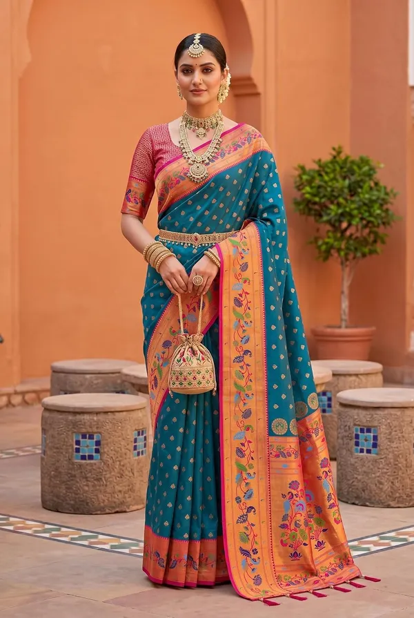 Paithani_Silk_Saree_With_Blouse_Piece
