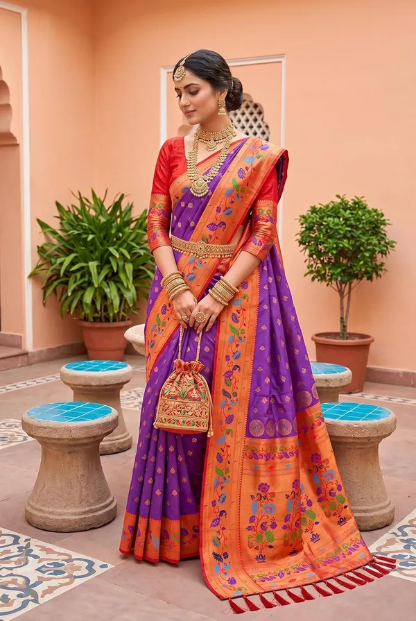 Paithani_Silk_Saree_With_Blouse_Piece