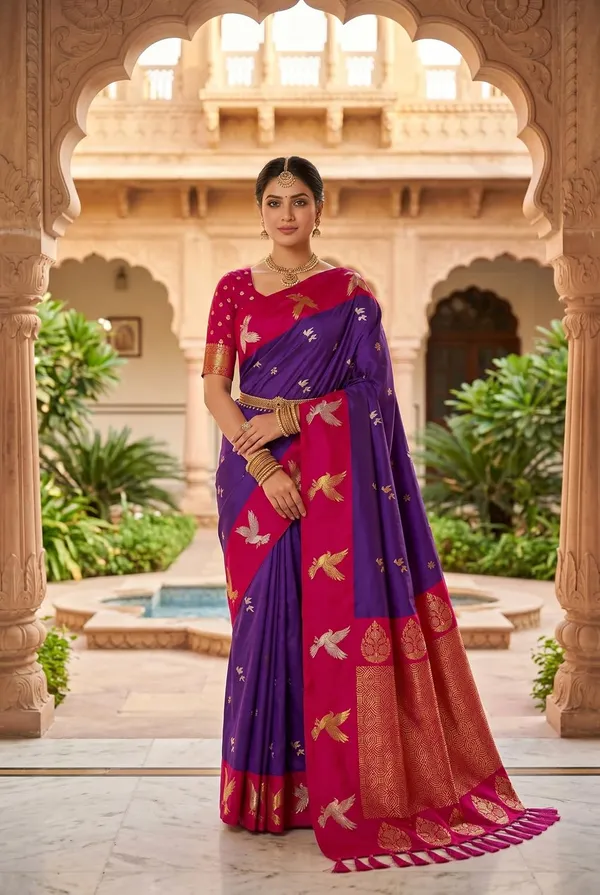 Silk_Saree_With_Zari_Weaving_And_Blouse_Piece