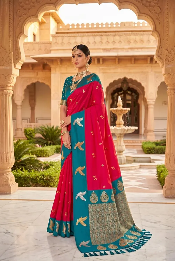 Silk_Saree_With_Zari_Weaving_And_Brocade_Blouse_Piece