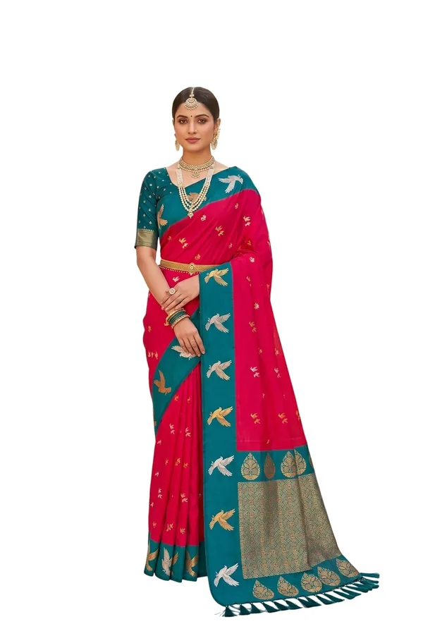 Silk_Saree_With_Zari_Weaving_And_Brocade_Blouse_Piece