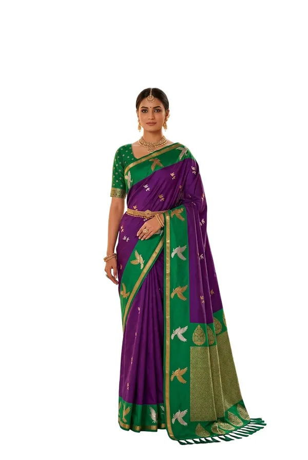 Silk_Saree_With_Zari_Weaving_And_Brocade_Blouse_Piece