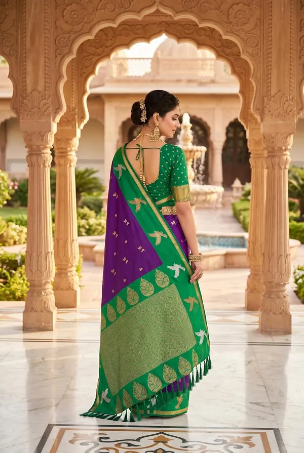 Silk_Saree_With_Zari_Weaving_And_Brocade_Blouse_Piece