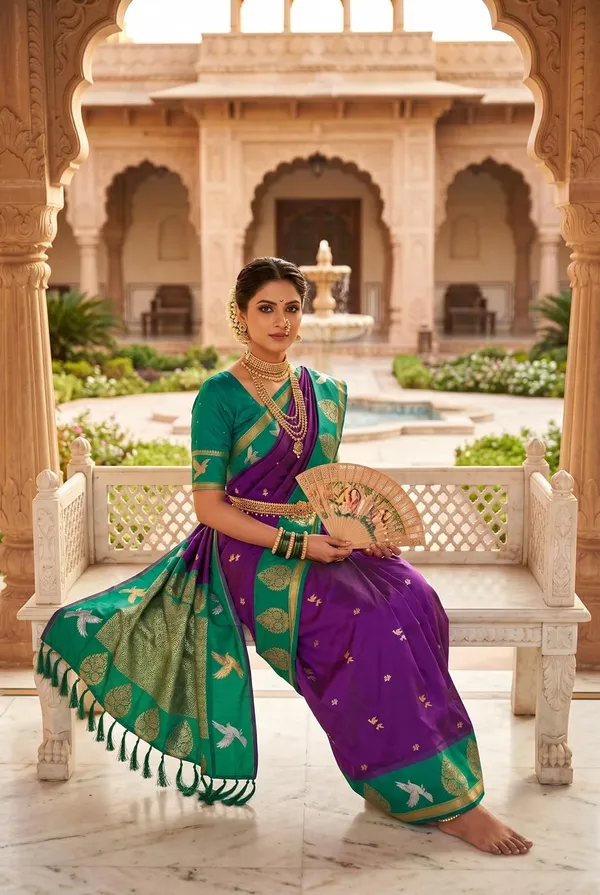 Silk_Saree_With_Zari_Weaving_And_Brocade_Blouse_Piece