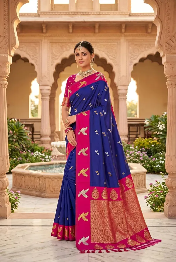Silk_Saree_With_Zari_Weaving_And_Blouse_Piece