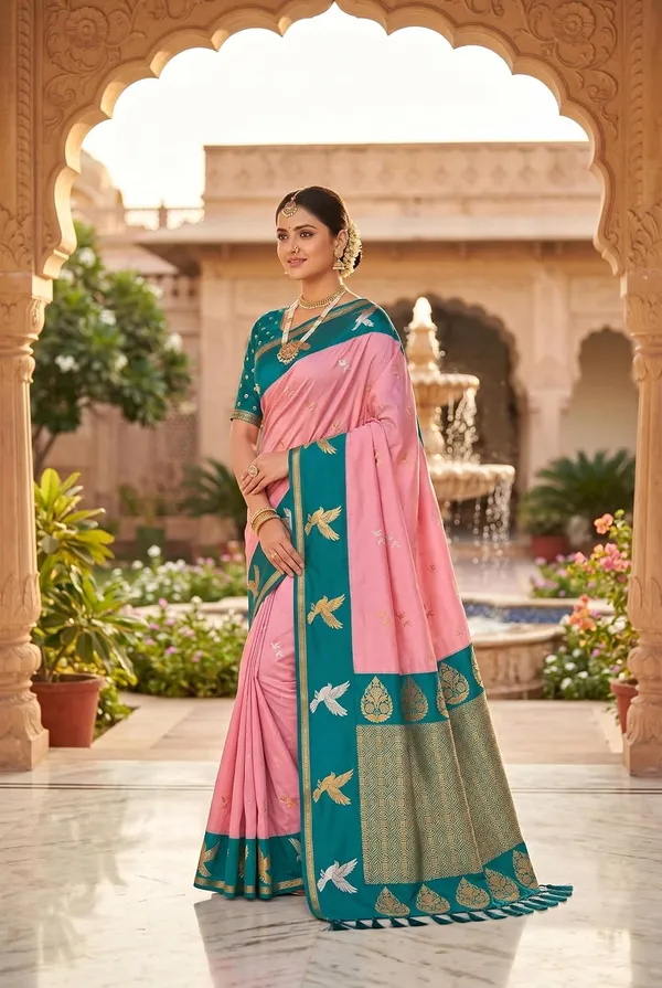 Silk_Saree_With_Zari_Weaving_And_Brocade_Blouse_Piece