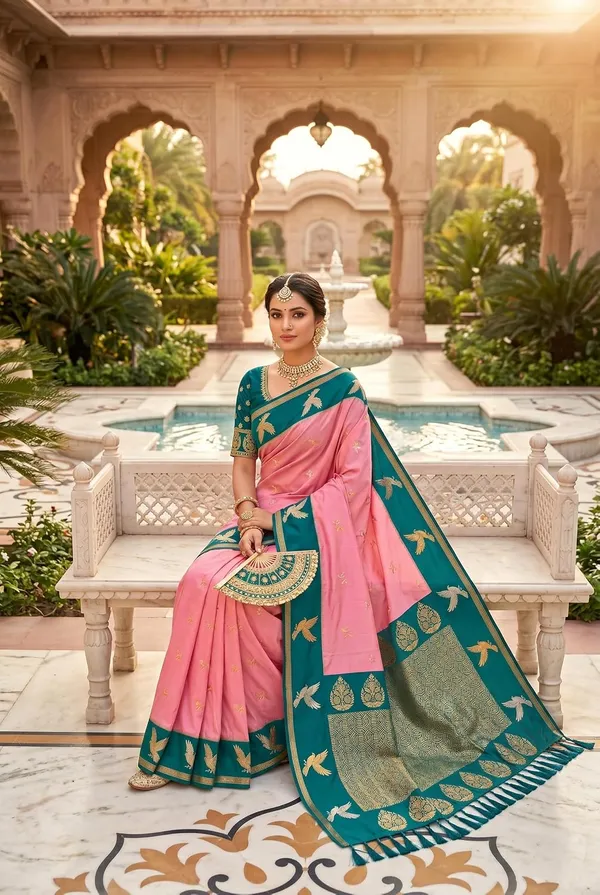 Silk_Saree_With_Zari_Weaving_And_Brocade_Blouse_Piece