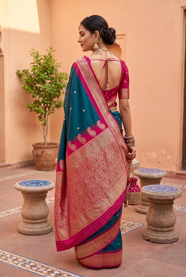 Banarasi_Silk_Saree_with_Silver_Zari_Paisley_Weaving