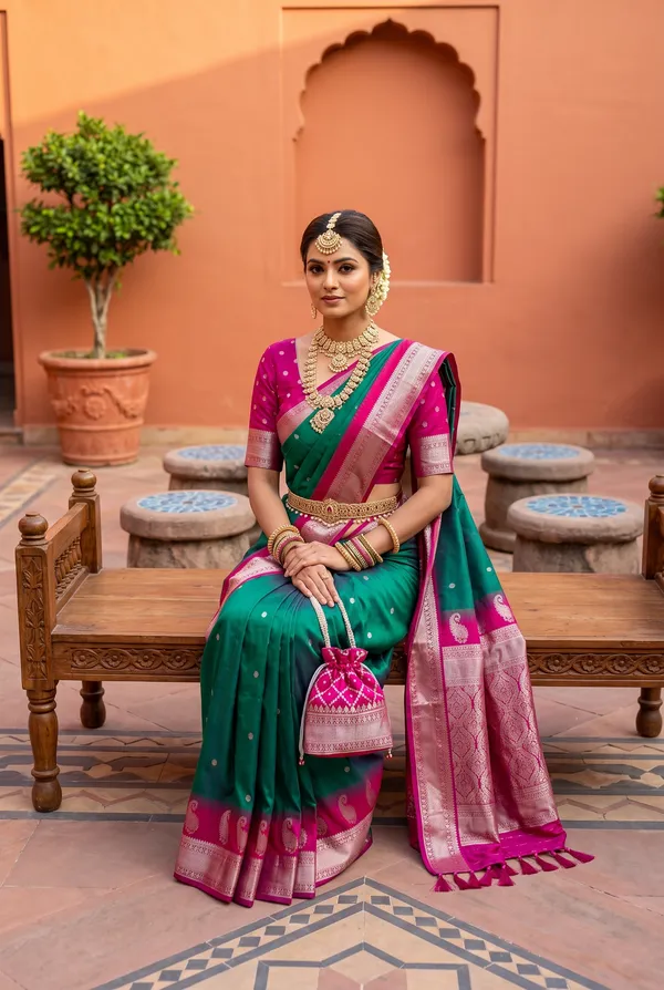 Banarasi_Silk_Saree_with_Silver_Zari_Paisley_Weaving