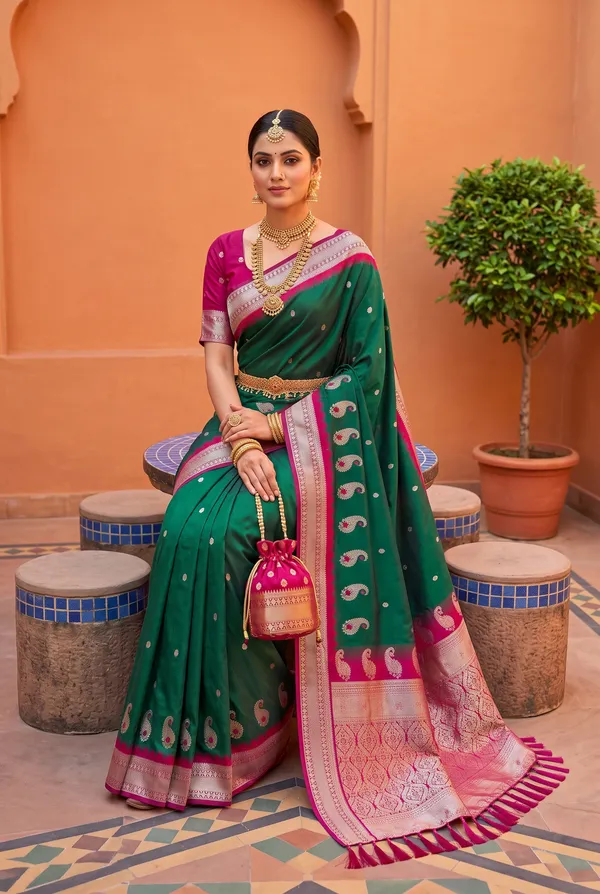 Banarasi_Silk_Saree_with_Silver_Zari_Paisley_Weaving