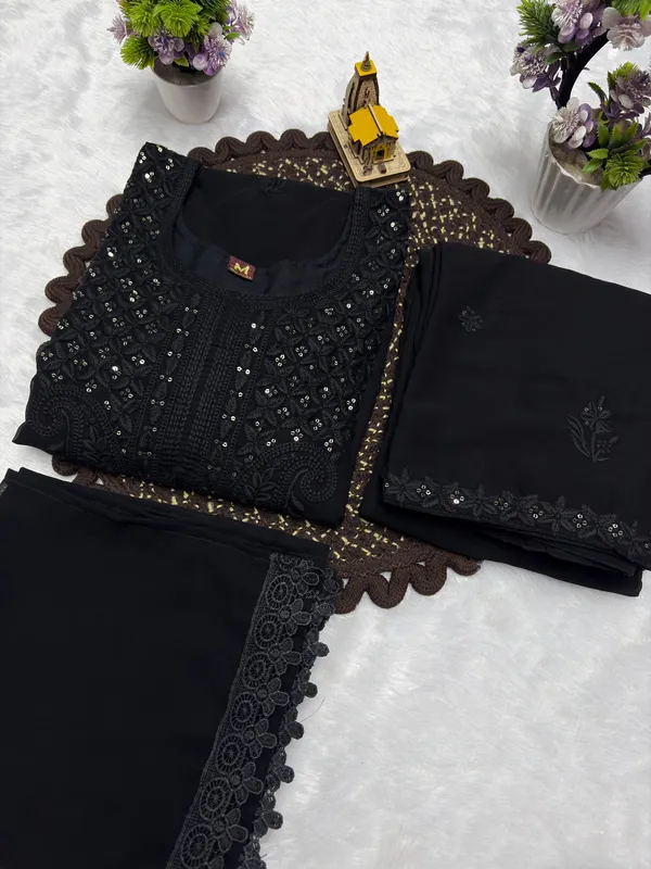 Black_Georgette_Embroidered_Kurta_Set_with_Dupatta