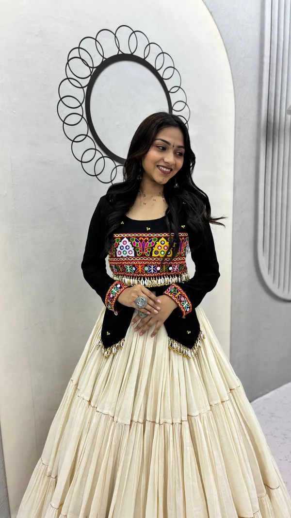 Black_&_Ivory_Kutch_Embroidered_Traditional_Lehenga_Choli_Set_with_Mirror_&_Shell_Detailing