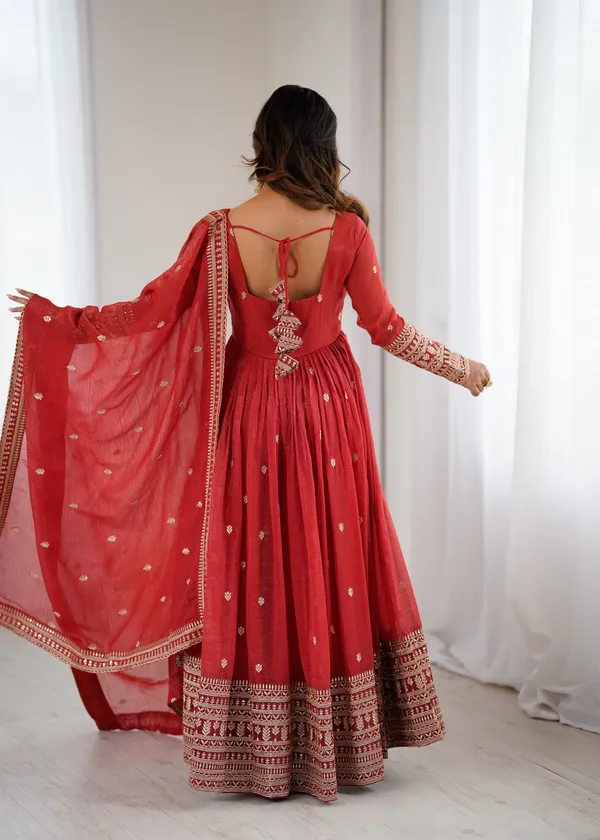 Crimson_Red_Embroidered_Anarkali_Suit_Set_with_Organza_Dupatta