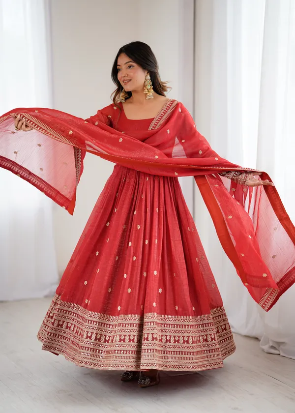 Crimson_Red_Embroidered_Anarkali_Suit_Set_with_Organza_Dupatta