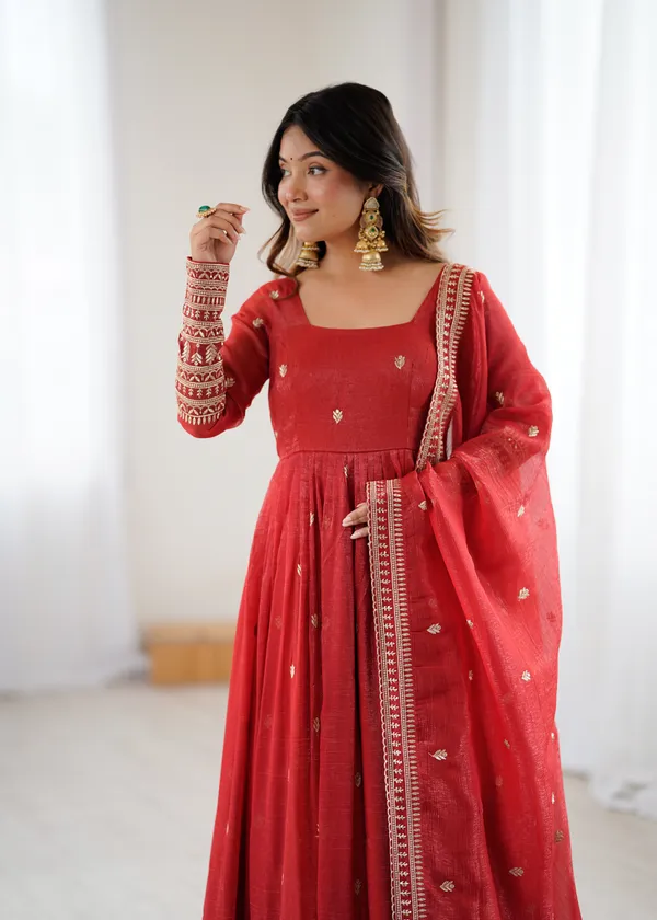 Crimson_Red_Embroidered_Anarkali_Suit_Set_with_Organza_Dupatta