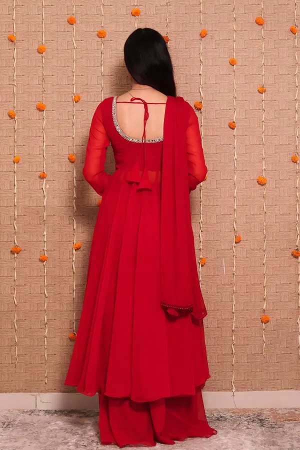 Crimson_Red_Georgette_Anarkali_Suit_Set_with_Embroidered_Neckline_&_Dupatta